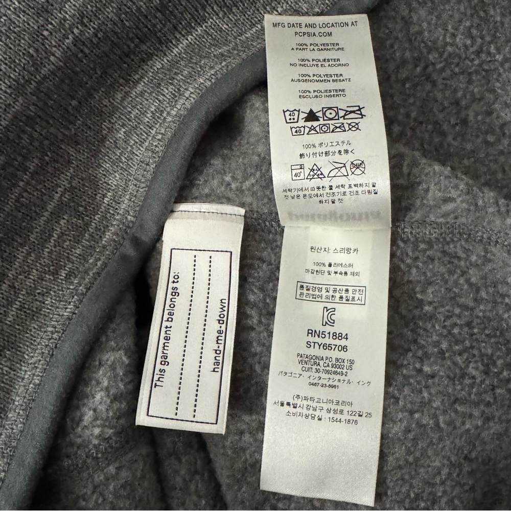 Patagonia Better Sweater 1/4 Zip Fleece Jacket in Nickel Grey Kid’s XL (14) - Picture 6 of 7